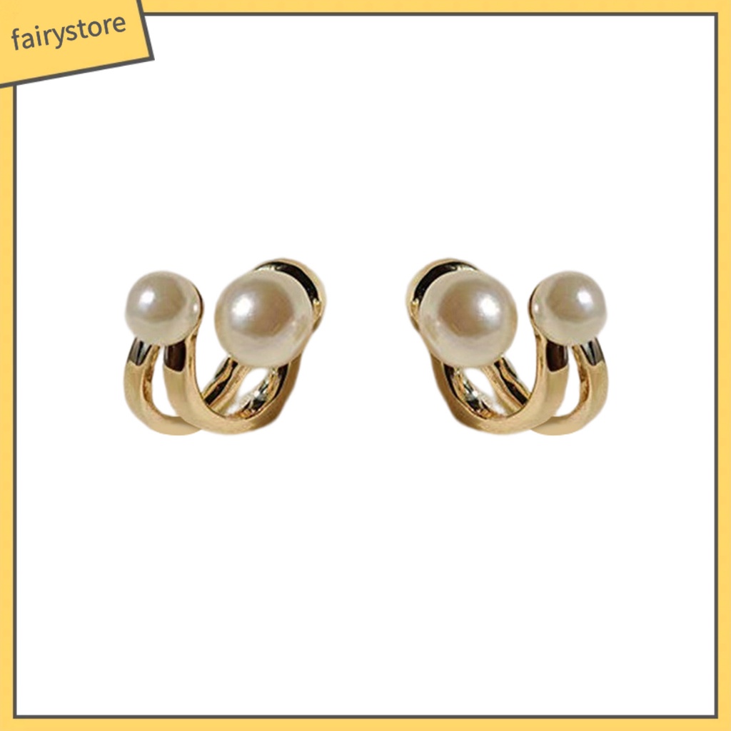 1 Đôi Khuyên Tai Ngọc Trai Giả Hai Lớp Thời Trang Cho Nữ