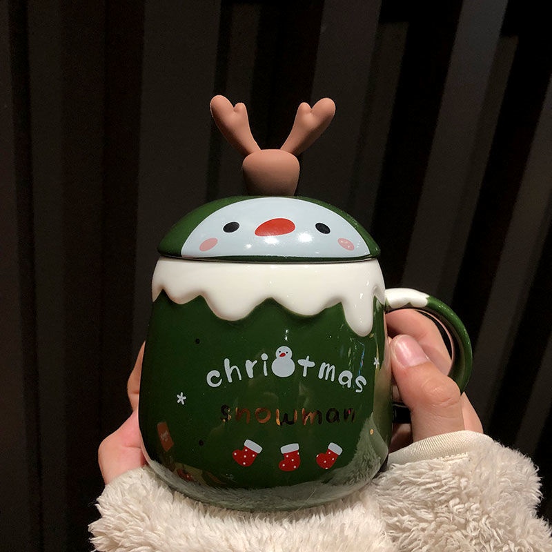 Cốc Sứ Uống Cà Phê In Hình Ông Già Noel Hoạt Hình