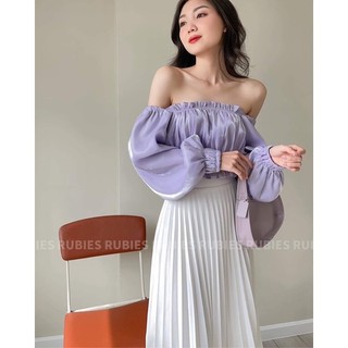 Áo sơ mi tay dài dáng croptop xếp li ONONMADE