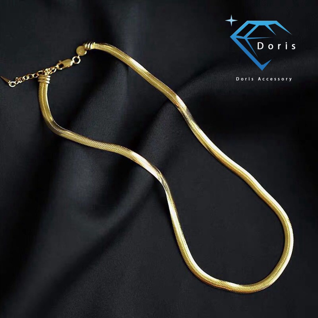 Dây chuyền nữ Doris titan xoắn mì Gold X10-307A