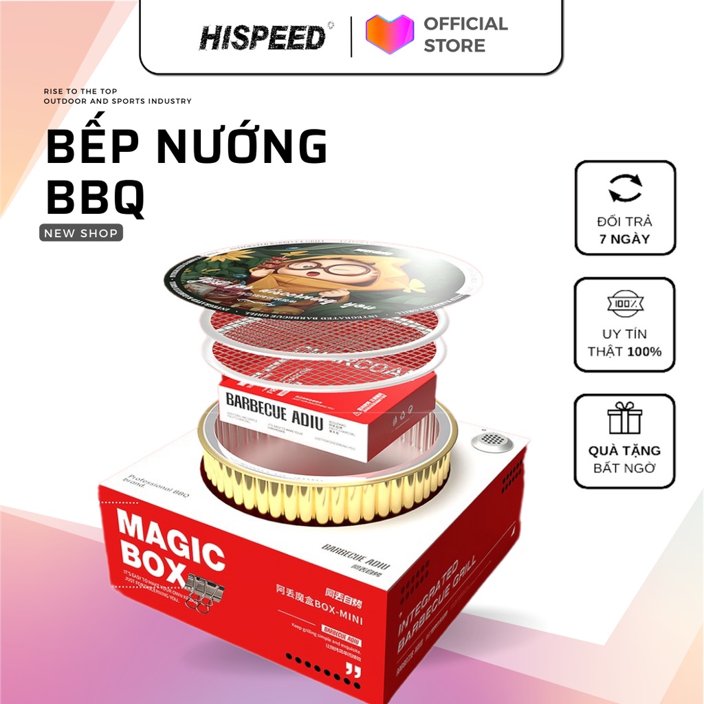 Bếp nướng than Vỉ nướng BBQ dã ngoại cắm trại siêu tốc than táo cháy nhanh không khói chứng nhận quốc tế CNAS, SGS