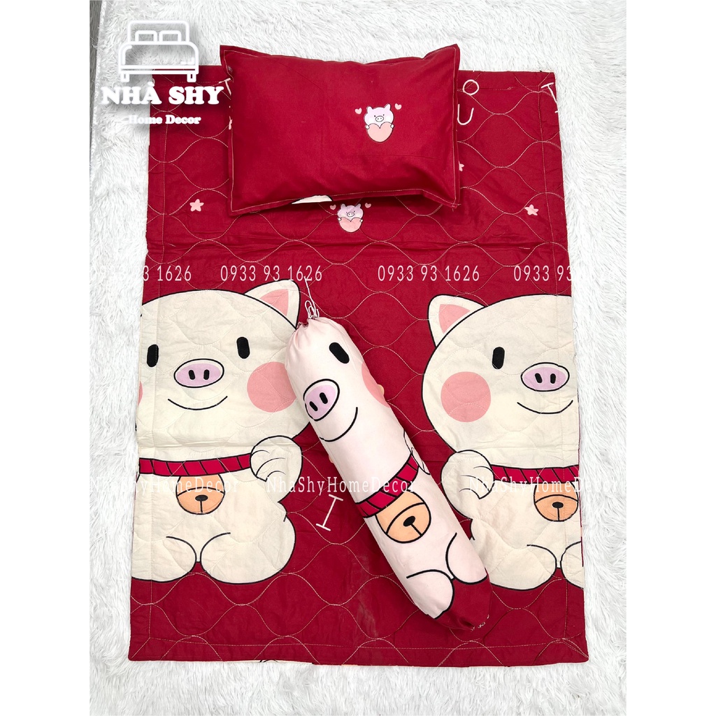 Trọn Bộ 5 Món Gối Mền Kèm Ruột Cho Trẻ Đi Học - Gối Em Bé Đi Học