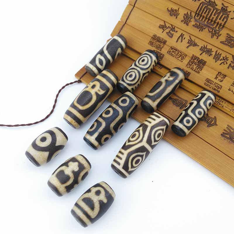 Dzi Vòng cổ Hạt Đá Mã Não Tự Nhiên Họa Tiết Chúa Giàu Sang Trong