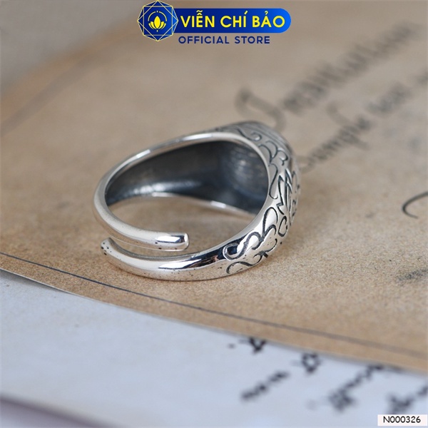 Nhẫn từ bi chất liệu bạc Thái 925 thời trang phụ kiện trang sức Viễn Chí Bảo N000326