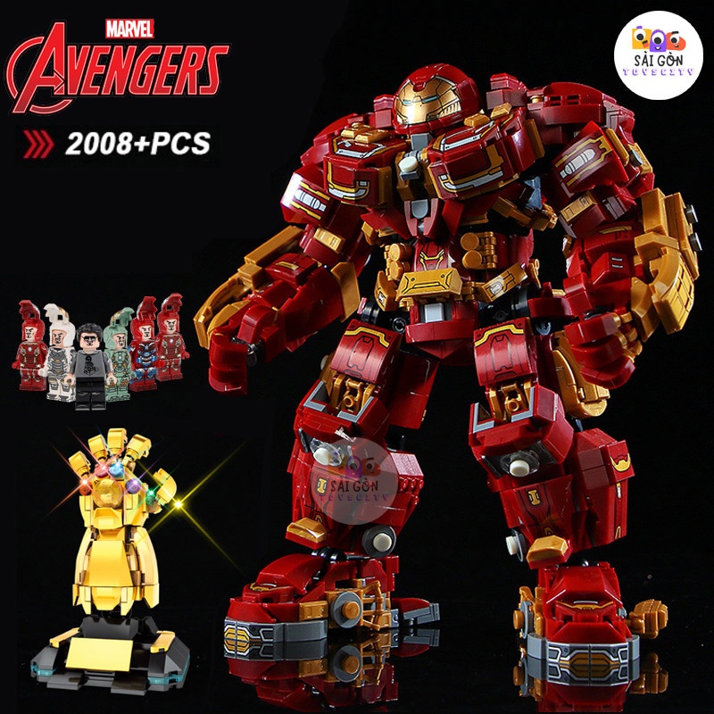 Đồ Chơi Lắp Ráp LEGO Mô Hình ROBOT IRON MAN Hulk Buster Marvel Wear Infinty Tặng Kèm 6 Minifigures LY76066 Với 2000+ PCS