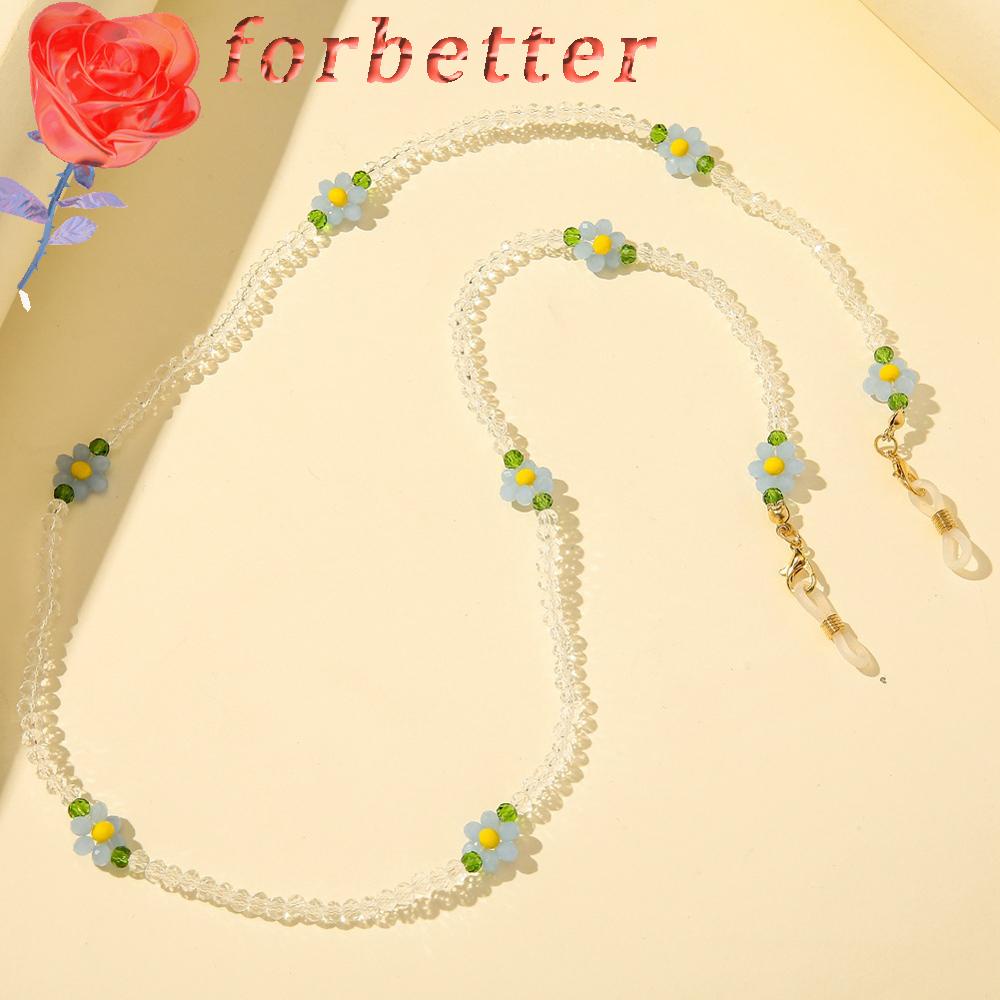 Dây chuỗi hạt acrylic unisex gắn khẩu trang/kính đọc sách đeo cổ chống mất trang trí hình bông hoa thời trang Bohemia