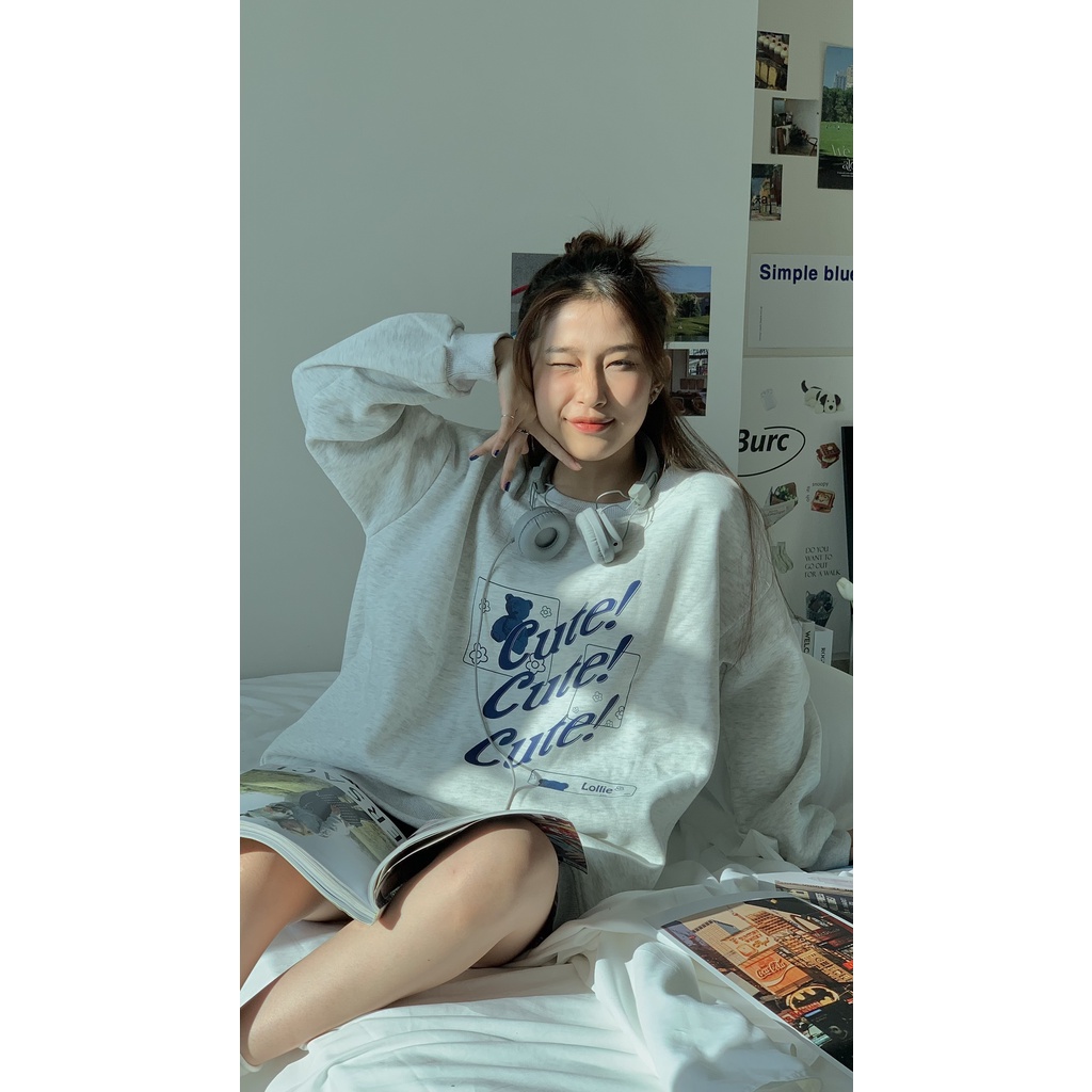 Áo nỉ bông in chữ Lollie Cute TKP152  LOLLIE STUDIO
