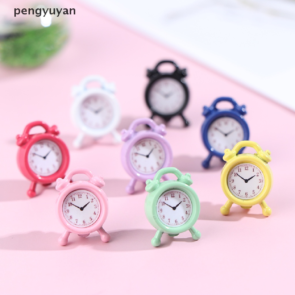 [pengyuyan] Đồng Hồ Báo Thức Mini Bằng Kim Loại Trang Trí Nhà Búp Bê