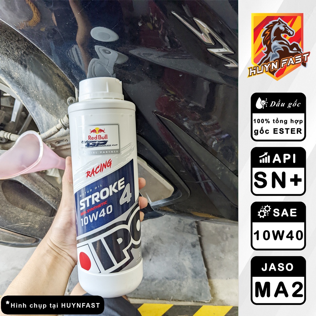 COMBO Dầu Nhớt Xe Đua IPONE STROKE 4 RACING 10W40 + Lọc Nhớt YAMAHA Chính Hãng Dành Cho Exciter/R15/MT-15