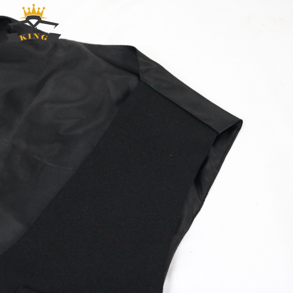 Áo gile KING ghile nam 4 nút lưng phi bóng form rộng phối vest vải kaki cao cấp phong cách sang trọng giá rẻ Z010