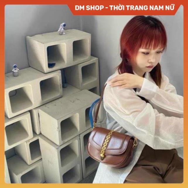 Túi Đeo Chéo Dáng Bầu Màu Đen Trắng Xích Dọc Hình Mũi Tên , Túi Xách Đeo Vai Kẹp Nách Phong Cách Thời Trang Dm Shop