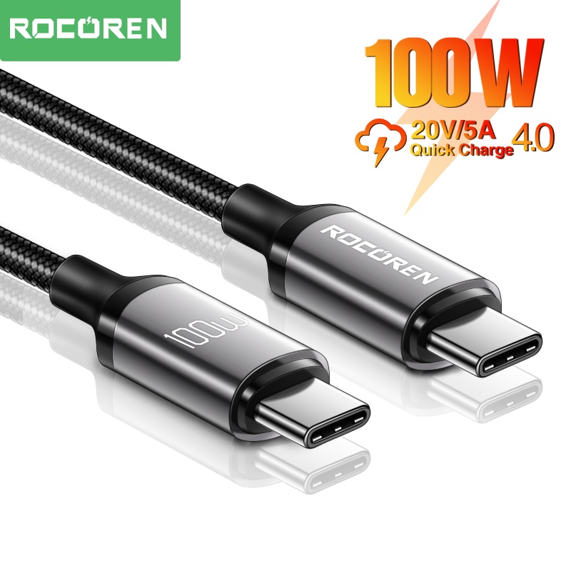 Dây Cáp Sạc Nhanh USB-C 5A 100W 2M Cho Macbook Samsung Xiaomi POCO