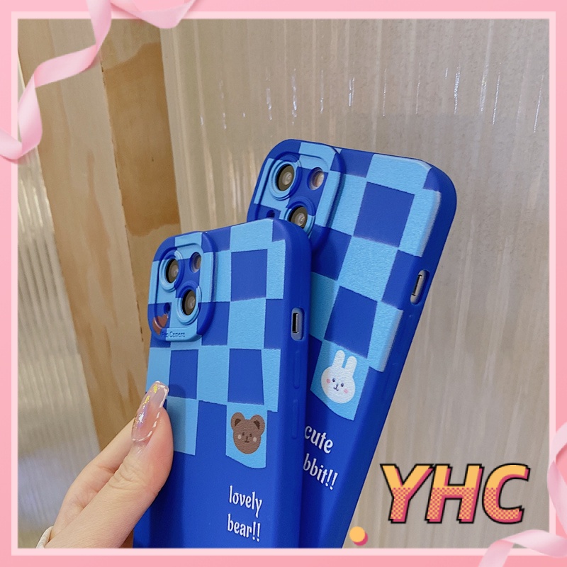 ốp iphone Họa Tiết Bảng Kẻ Ô Màu Xanh Dương tương thích IPhone 13 12 11 Pro Max X XS Max XR 8 7 6 plus-274