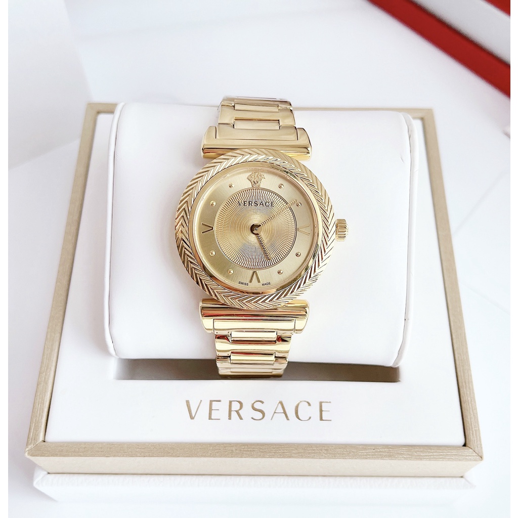 Đồng hồ nữ chính hãng Versace V-motif Màu gold - Máy pin Thụy Sĩ - Kính Sapphire