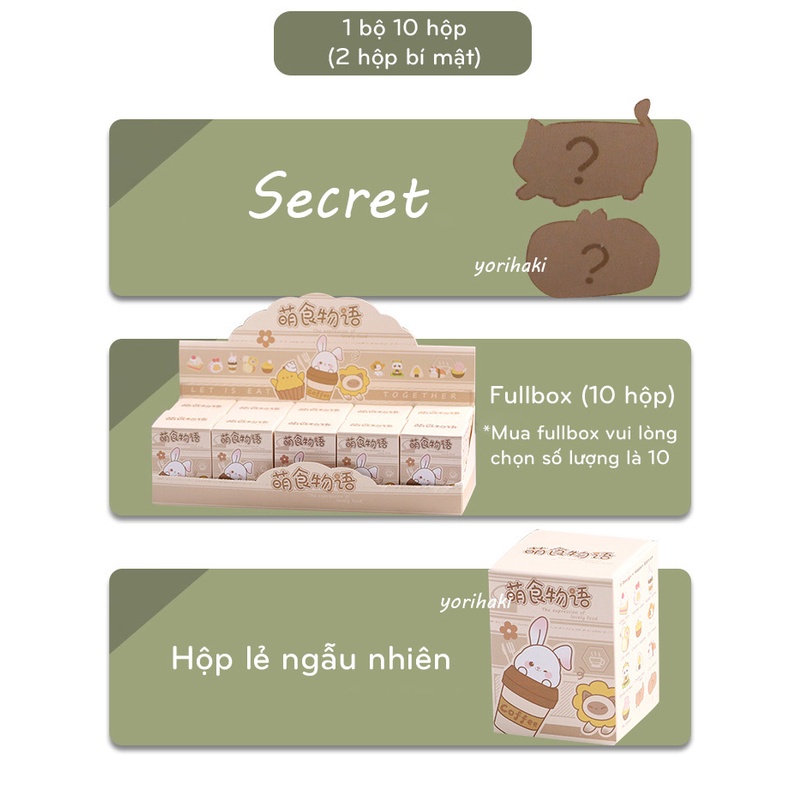 Blindbox The expression of lovely food - Mô hình trang trí góc học tập, làm việc đáng iuu