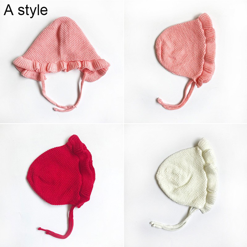 Hàng Có Sẵn Mũ Len Dệt Kim Phối Tai Thỏ Siêu Ngọt Ngào Cho Bé