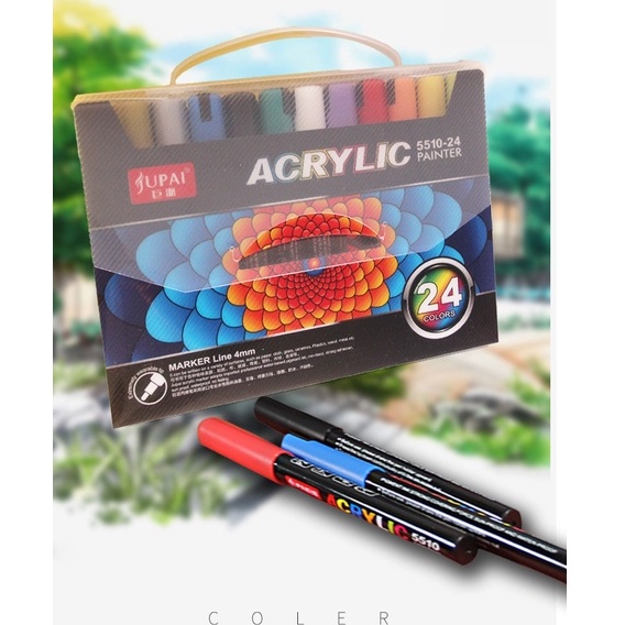 Bộ 12 bút sơn acrylic painter 5510-12 vẽ vải canvas, vẽ giày, quần áo, graffiti bán lẻ