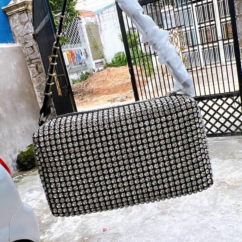 Dây Không Charm. Túi đính đá Cao Cấp AlexWang Super Full Box sz 18