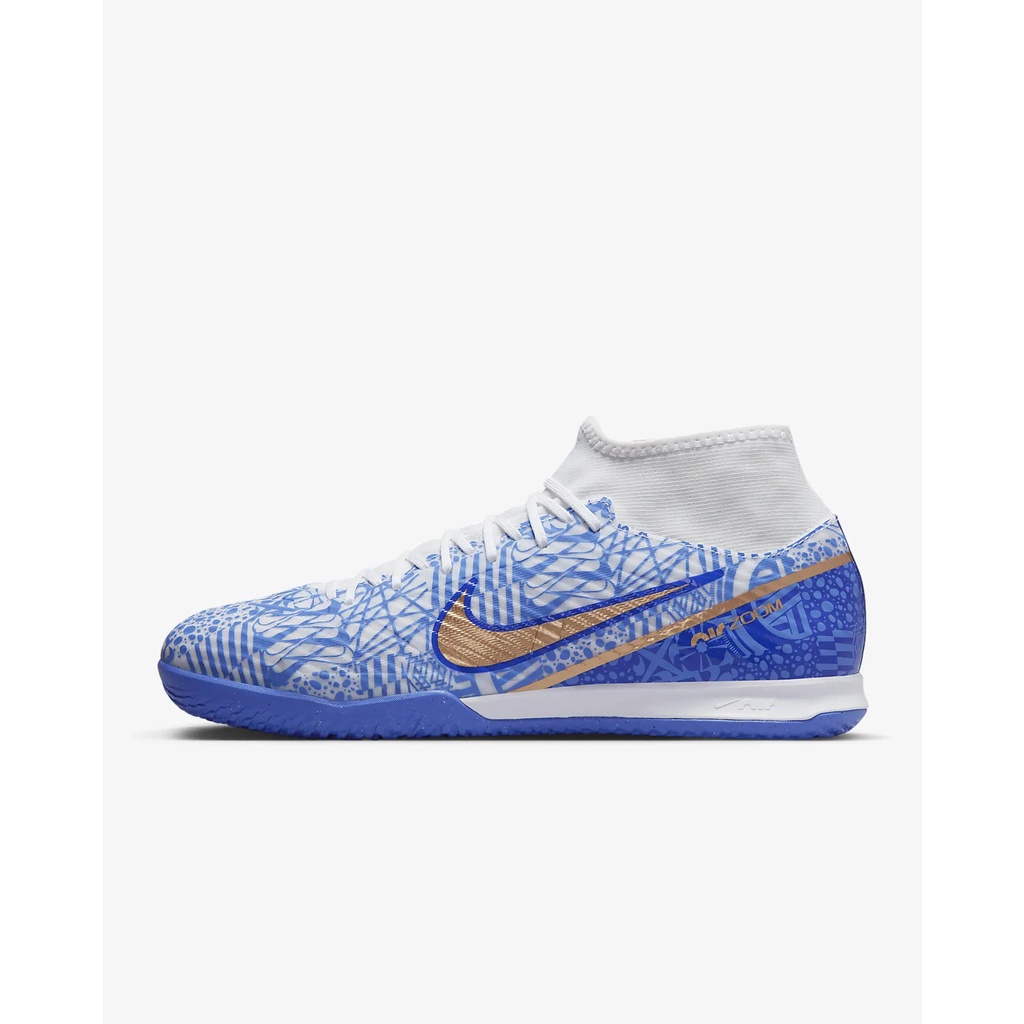 Giày Bóng Đá Chính Hãng Nike Zoom Superfly 9 Academy CR7 TF TRẮNG/ XANH [ĐỔI SIZE THOẢI MÁI]