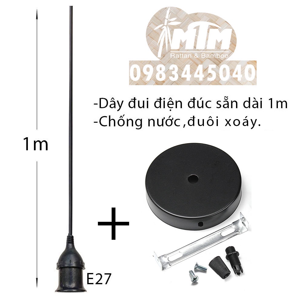 Dây đui đèn đúc E27 -  đuôi xoáy, chống nước