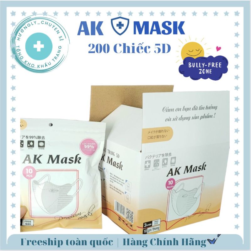 Thùng 200 cái Khẩu trang 5D Mask 3 lớp kháng khuẩn