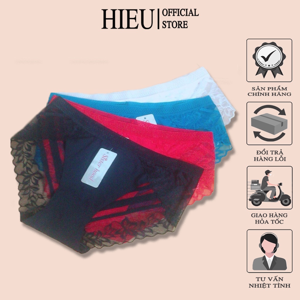 Quần Lót Nữ Su Lạnh Phối Ren Thái SISTER HOOD Cao Cấp Hieu Store24h 203-202