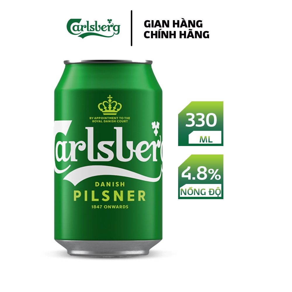 Thùng 24 lon bia Carlsberg Danish Pilsner 330ml - Barley Star Coffee