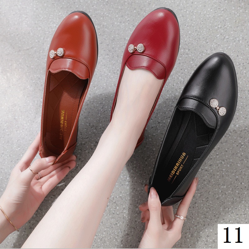 Giày Búp Bê Đế Xuồng Mềm Chống Trượt Thời Trang Xuân Thu Cho Phụ Nữ Trung Niên