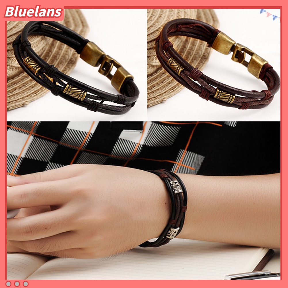 Vòng Đeo Tay Giả Da Kiểu Dáng Vintage Thời Trang Cho Nam / Nữ