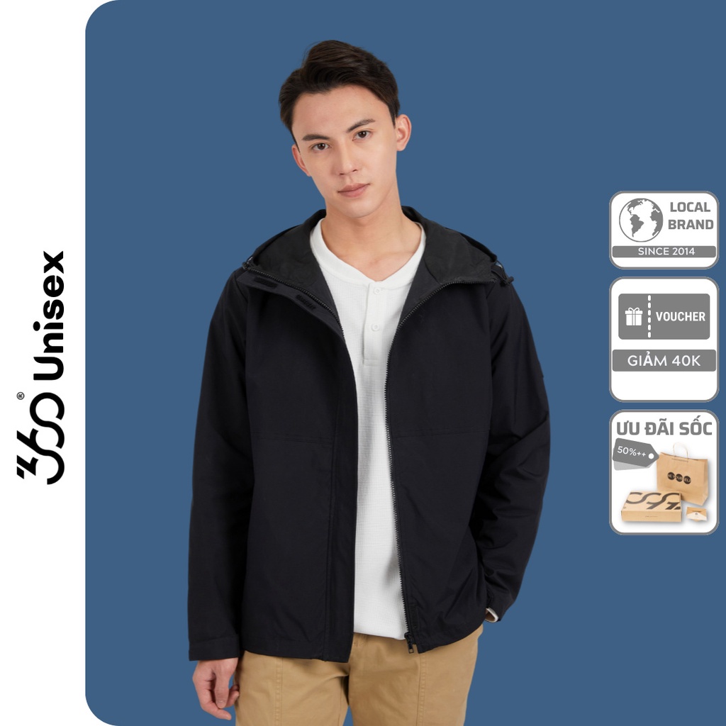 Áo Khoác Gió Nam Nữ Unisex Form Rộng 2 Lớp Chính Hãng 360 Boutique AKGTK303 - Màu (ĐEN/BE/XANH XÁM/XANH RÊU)