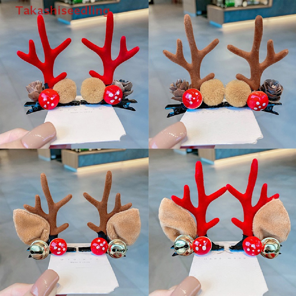 (Takashiseling) Set 2 Kẹp Tóc Hình Nón Giáng Sinh Đáng Yêu Dành Cho Nữ