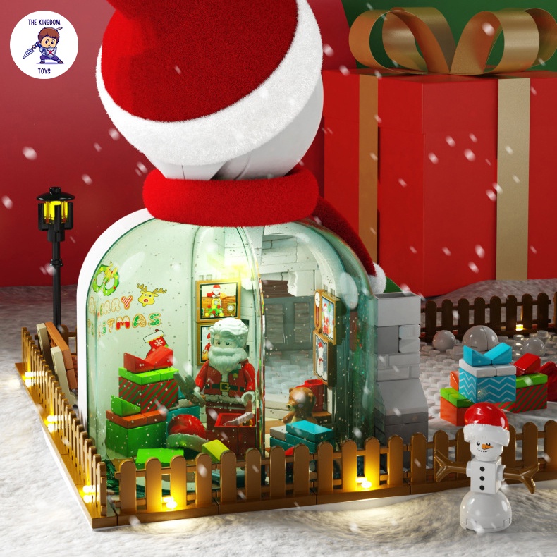 Đồ Chơi Lắp Ráp Giáng Sinh Noel Mô Hình Ngôi Nhà Ông Già Noel Phát Sáng Người Tuyết Cây Thông 601156