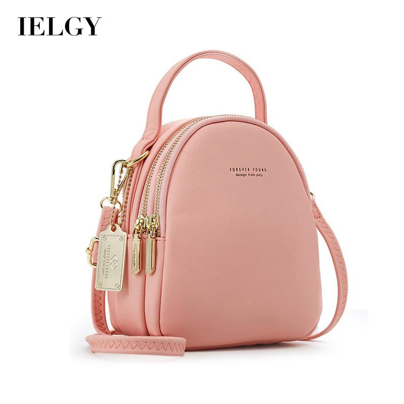 IELGY Ba Lô Nhỏ Màu Trơn Sức Chứa Lớn Phong Cách Hàn Quốc Cho Nữ