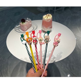 Ống hút có nút đậy mẫu Gấu Starbucks