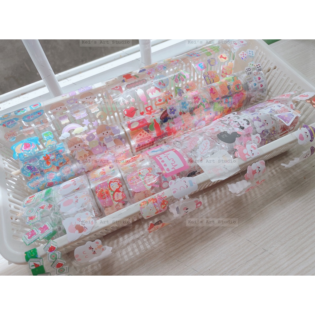 ĐOẠN TAPE CHIẾT ~15CM -  Các mẫu pet tape sticker trang trí toploader, sổ, văn phòng phẩm nhỏ xinh