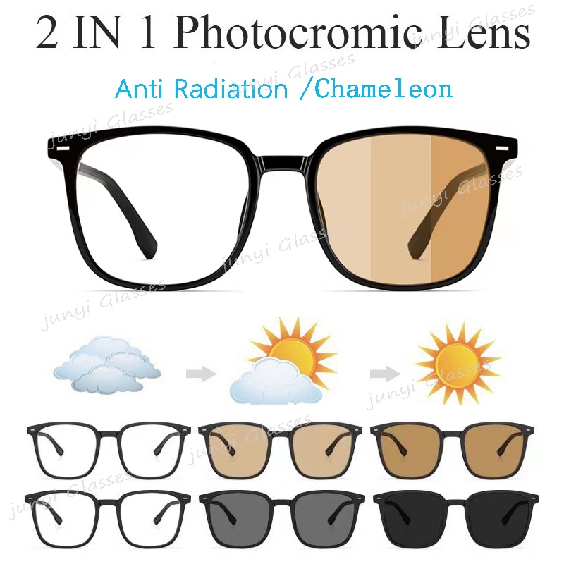 Kính Mát Gọng Vuông Chống Tia Bức Xạ Cho Nam Nữ