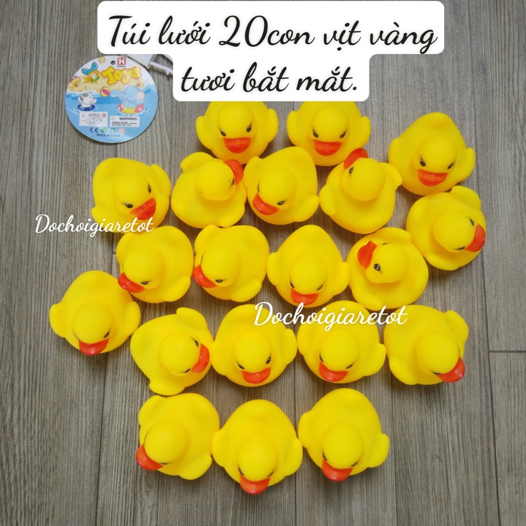 Túi 20 vịt con thả bồn tắm bóp kêu tít tít cho bé con thích thú
