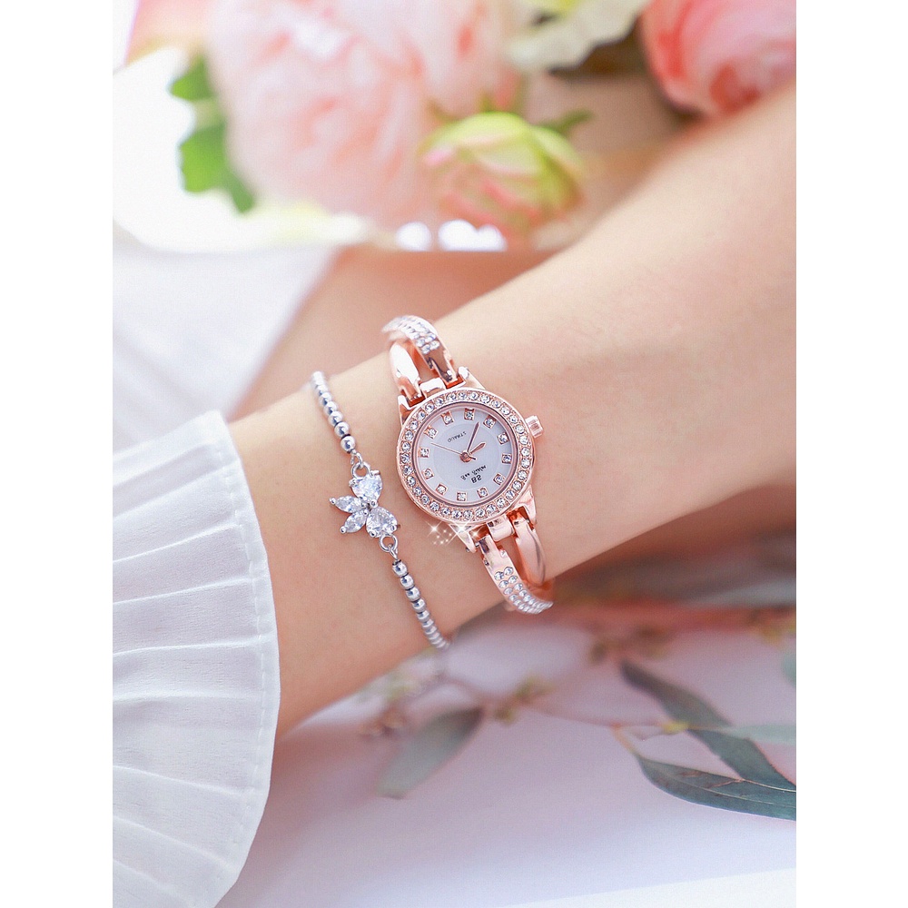 Đồng hồ thời trang Nữ DZG07 dây chéo đính đá Laxy Watch