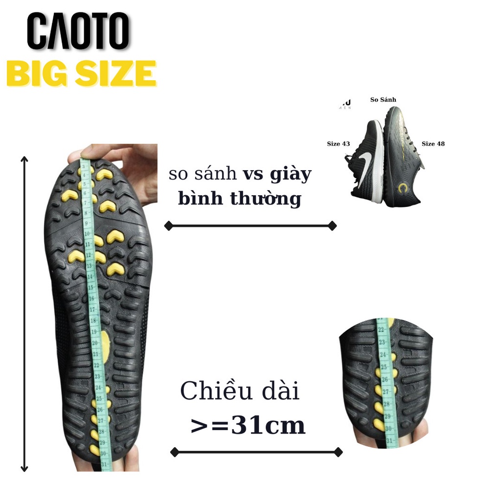 Giày Đá Banh Big Size Nam Calvin Màu Đen Size Lớn 44 45 46 47 48 49