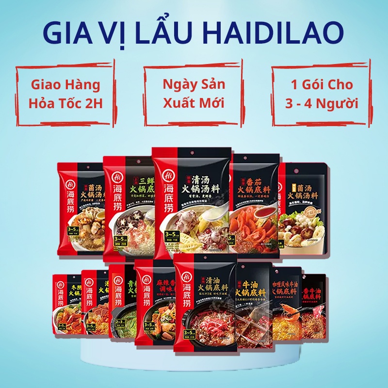 Haidilao gia vị lẩu ăn liền- Haidilao Cốt Lẩu Tứ Xuyên có Sẵn Nhiều vị