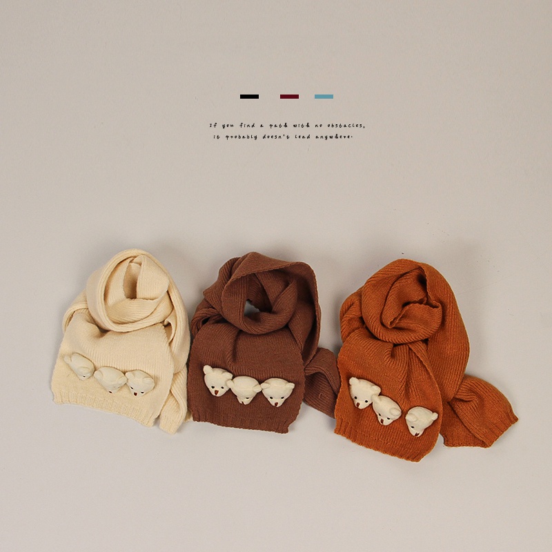 Mũ Len Dệt Kim Giữ Ấm Tai Hình Gấu Siêu Dễ Thương Phong Cách Hàn Quốc Cho Bé