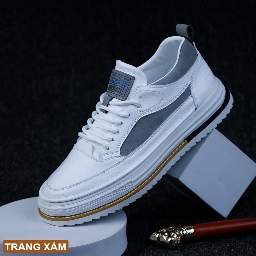 Giày Sneaker Nam da cao cấp tăng chiều cao siêu HOT