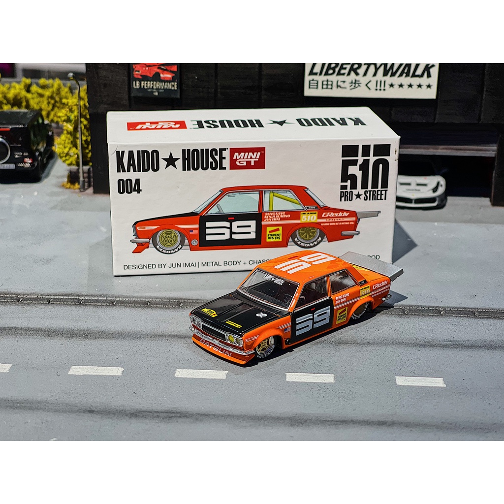 XE MÔ HÌNH DATSUN 510 PRO STREET,TỶ LỆ 1/64 KAIDOHOUSE