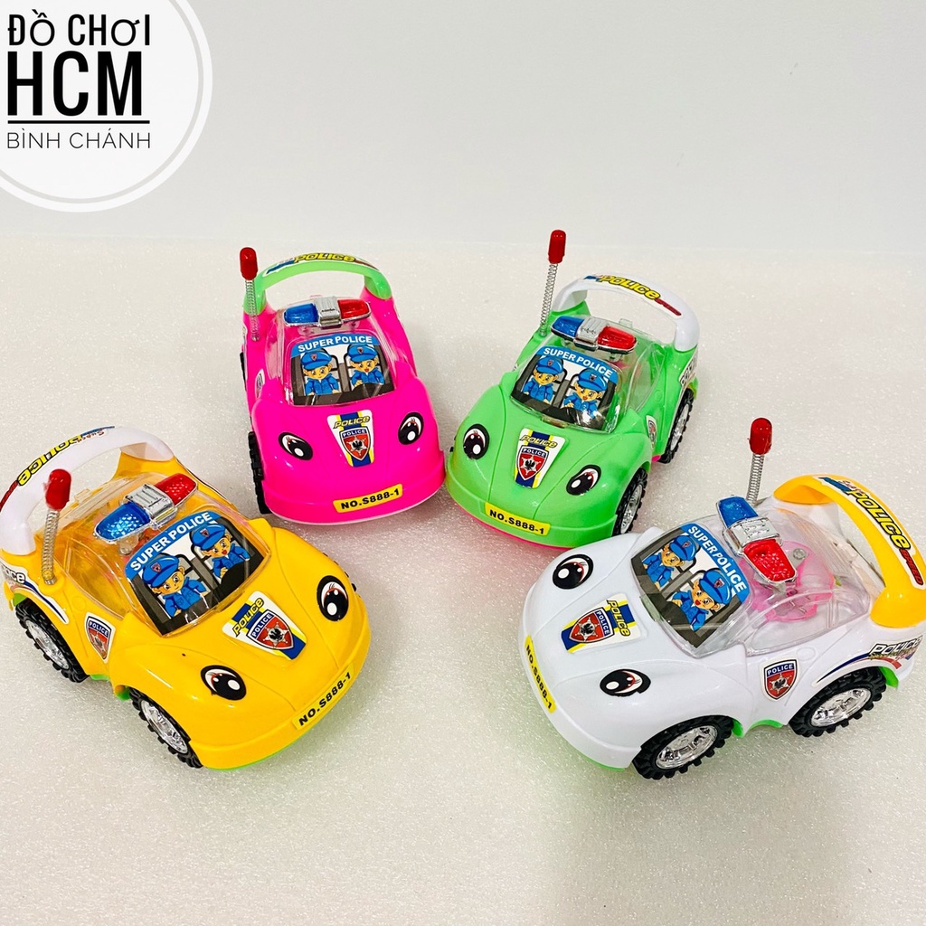 Đồ chơi trẻ em xe ô tô rút cót, kéo cót dây cho bé thích khám phá mô hình xe hơi, xe cảnh sát S888