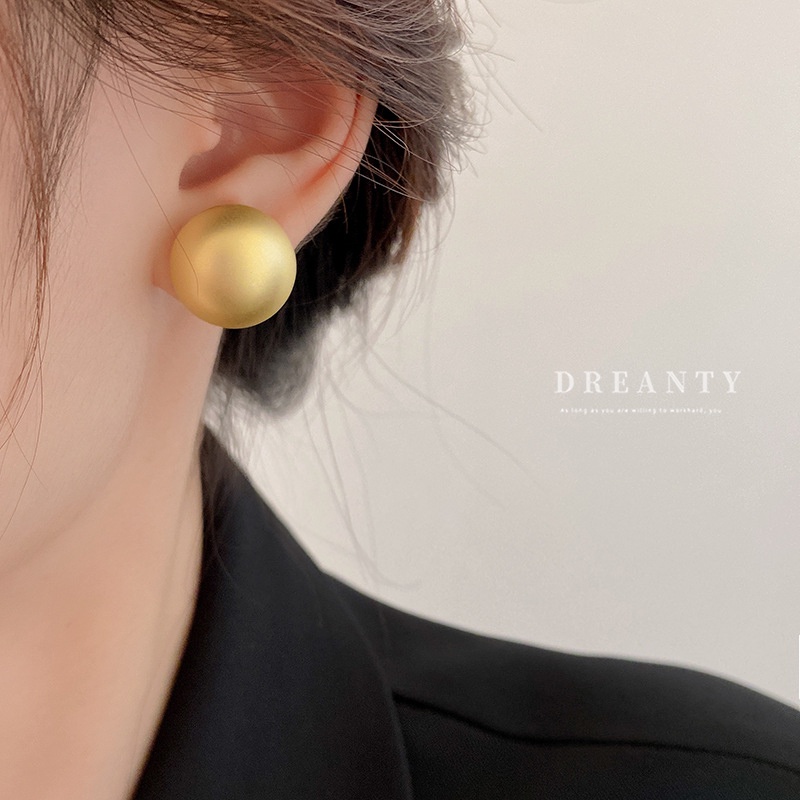 Khuyên Tai Kim Loại Hình Tròn Đơn Giản Thời Trang Cho Nữ