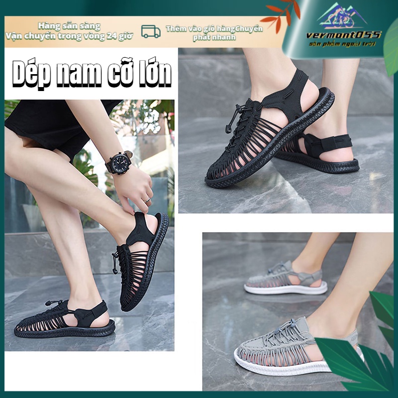 Có thể bán buôn Sandal kín ngón chân thể thao ngoài trời Bãi biển dệt rỗng Giày dép nhân quả cho nam giới Vermont055 Hàng giao ngay