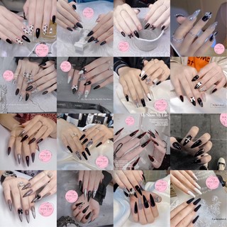 Nailbox móng úp thiết sẵn mẫu các mẫu tone đen siêu xinh