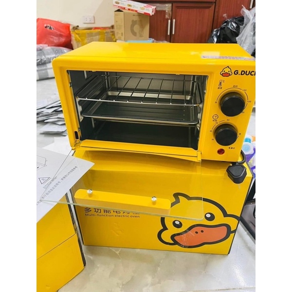 Lò nướng mini 12L 700W , Lo nướng mini G.Duck Mặt bàn Đa năng hoa văn dễ thương cho bếp gia đình