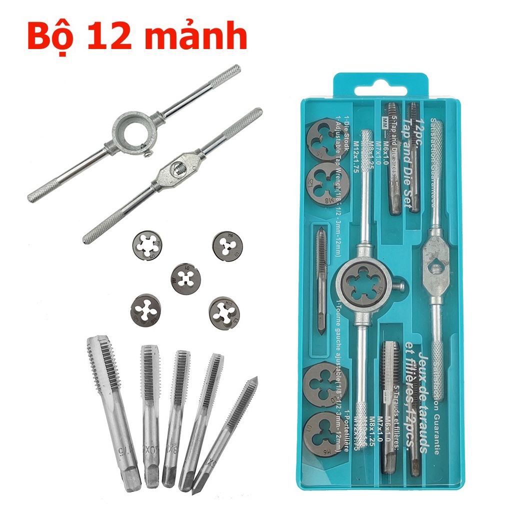 Bộ tạo ren 12 20 chi tiết bộ taro hợp kim siêu cứng