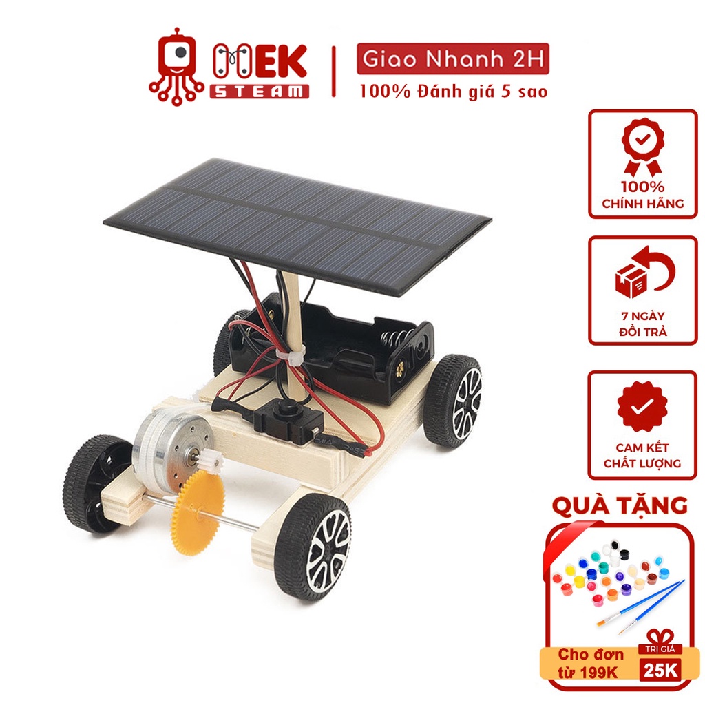 Đồ chơi trẻ em MEKVN bộ lắp ráp mô hình xe ô tô động cơ chạy bằng năng lượng mặt trời C-10 bằng gỗ phát triển trí tuệ